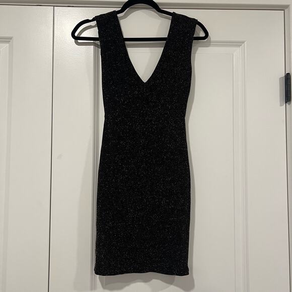 Forever 21 Women's Sparkly Gold Black‎ Mini Bodycon Dress Size XS - Picture 1 of 7